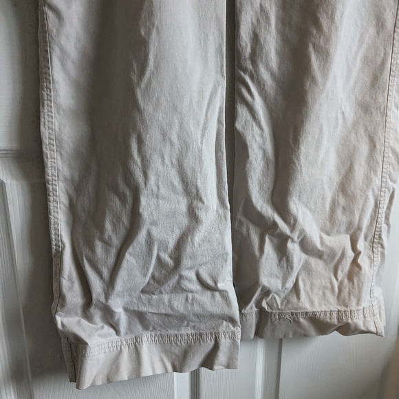 Women's Cream Low Rise 16 Straight Leg Mini Corduroy Pants Pockets Beige Wide - Picture 12 of 12